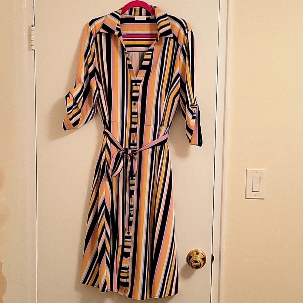 NY&Co Multi-colored Striped Dress